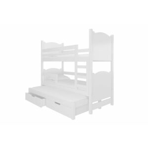 LETIA emeletes ágy, 180x75, fehér kép