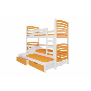 SORTA emeletes ágy, 180x75, fehér/narancs kép