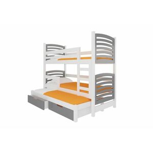 SORTA emeletes ágy, 180x75, fehér/szürke kép