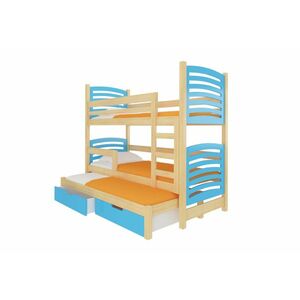 SORTA emeletes ágy, 180x75, fenyő/kék kép