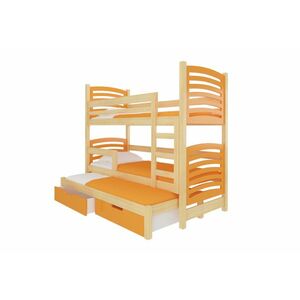 SORTA emeletes ágy, 180x75, fenyő/narancs kép