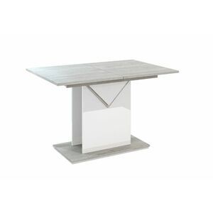 TRAFLE szétnyitható étkezőasztal, 140/180x75x80, K350 concrete flow/fehér fényű kép