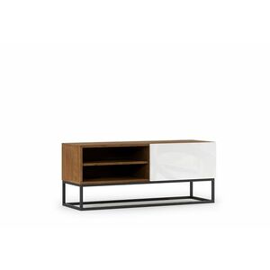 TV asztal AVARIO, 120x50x40, kézműves tölgy/fehér fényű kép