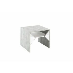 RAFLE dohányzóasztal mini, 60x60x55, fehér fényű/K350 concrete flow kép
