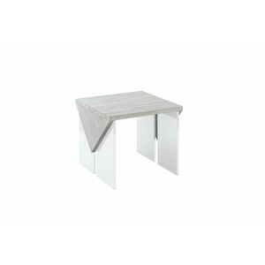 TROPIC dohányzóasztal mini, 60x60x50, K350 concrete flow/fehér fényű kép