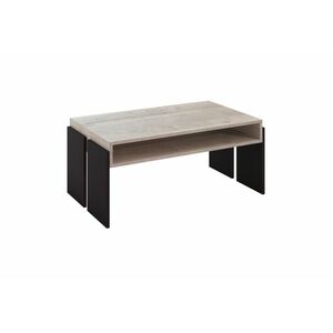BRUMLA dohányzóasztal, 100x60x45, K355 platinum grange oak/fekete kép
