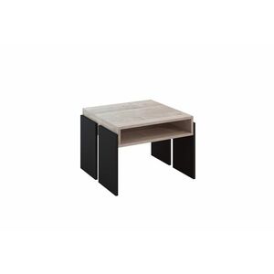 BRUMLA dohányzóasztal mini, 60x60x45, K355 platinum grange oak/fekete kép