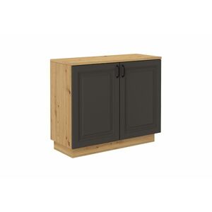 FLAVELA 2D alsó kétajtós szekrény, 100x84x50, grafit/tölgy artisan kép