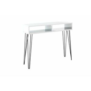 KAREL konzolasztal, 110x30x85, fehér fényű kép