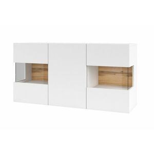 AVANA 3D fiókos szekrény, 120x62x35, fehér/wotan tölgy kép