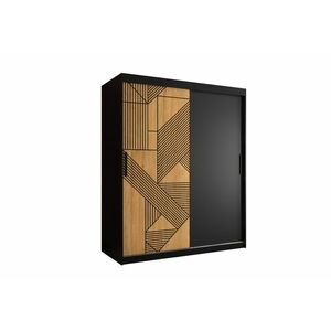 LORENT ruhásszekrény, 150x200x62, fekete/barna kép
