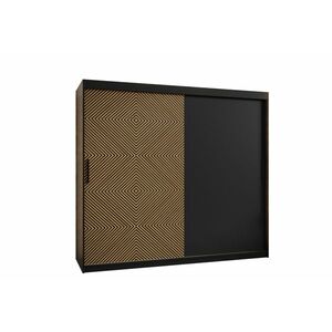 RENA 200 ruhásszekrény, 200x200x62, fekete/barna kép