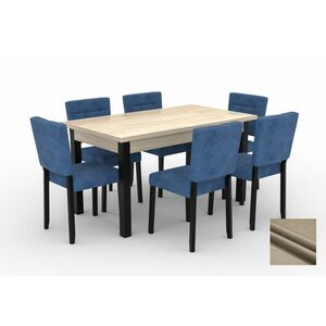 LOPOS 2 étkezőasztal szett, fekete/sonoma tölgy/kronos 27102 kép