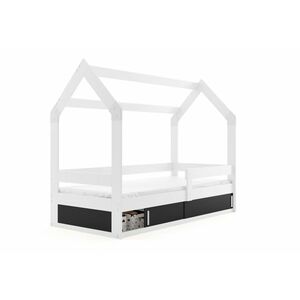 NOREK gyerekágy + matrac, 80x160, fehér/fekete kép