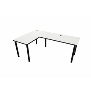 LOOK N sarok számítógépasztal, 160/110x73-76x50, fehér/fekete, bal kép