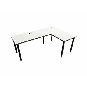 LOOK N sarok számítógépasztal, 160/110x73-76x50, fehér/fekete, jobb kép