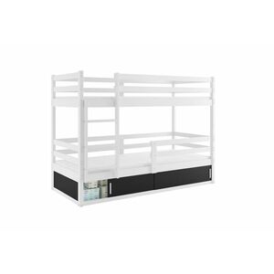 RAFAL 4 emeletes ágy+matrac+ágyrács ingyen, 80x190 cm, fehér/fekete kép