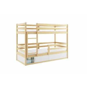 RAFAL 4 emeletes ágy+matrac+ágyrács ingyen, 80x190 cm, fenyő/fehér kép