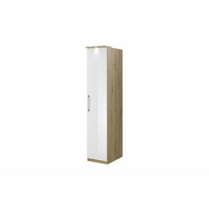 MEGOLA D1 szekrény, 45x217x63, artisan tölgy/magasfényű fehér kép