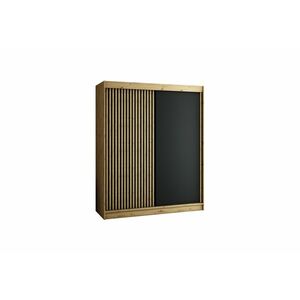 CAMELO tolóajtós szekrény, 180x200x62, tölgy artisan/fekete kép