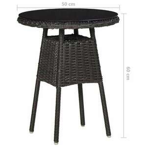vidaXL 2 db fekete polyrattan kerti szék teázóasztallal kép