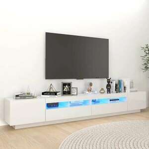 vidaXL magasfényű fehér TV-szekrény LED-lámpákkal 260 x 35 x 40 cm kép