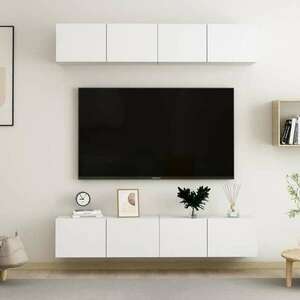 vidaXL 4 db fehér forgácslap TV-szekrény 80 x 30 x 30 cm kép