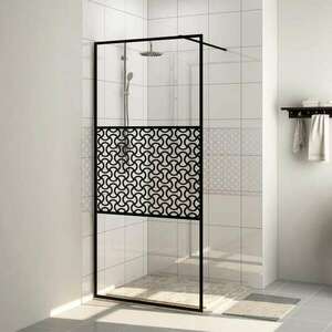 vidaXL fekete zuhanyfal átlátszó ESG üveggel 80 x 195 cm kép