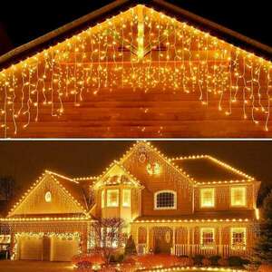 Karácsonyi melegfehér fényfüzér, vezetékes, 180 db LED izzóval 8, ... kép