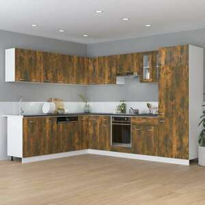 Füstös tölgy színű szerelt fa hűtőtároló szekrény 60x57x207 cm kép