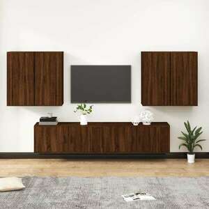 vidaXL 6 részes barna tölgy színű szerelt fa TV-szekrényszett kép