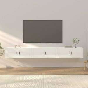 vidaXL 3 db magasfényű fehér fali TV-szekrény 100 x 34, 5 x 40 cm kép