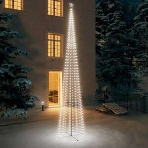 vidaXL kúp alakú karácsonyfa 752 hideg fehér LED-del 160 x 500 cm kép