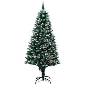 vidaXL zöld műkarácsonyfa LED-ekkel és gömbszettel 210 cm kép