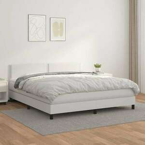 vidaXL fehér műbőr rugós ágy matraccal 180 x 200 cm kép