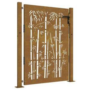 Bambuszmintás corten acél kerti kapu 105 x 155 cm kép