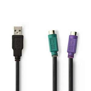 Nedis USB - PS/2 adapterkábel 30 cm fekete (CCGP60830BK03) kép