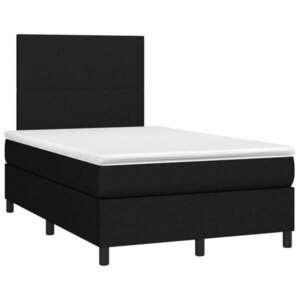 Fekete szövet rugós és led-es ágy matraccal 120 x 200 cm kép