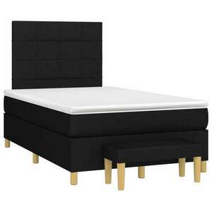 Fekete szövet rugós ágy matraccal 120 x 200 cm kép