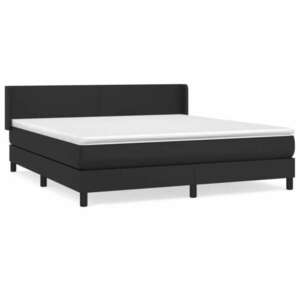 Fekete műbőr rugós ágy matraccal 180 x 200 cm kép