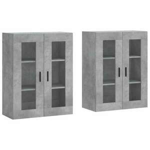 2 db betonszürke szerelt fa falra szerelhető szekrény kép