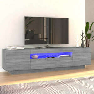 vidaXL szürke sonoma színű TV-szekrény LED-lámpákkal 160x35x40 cm kép