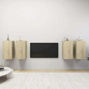 vidaXL 4 db sonoma-tölgyszínű forgácslap TV-szekrény 30, 5 x 30 x 60 cm kép