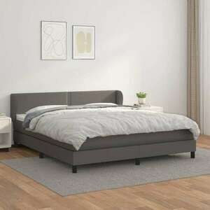vidaXL szürke műbőr rugós ágy matraccal 160 x 200 cm kép