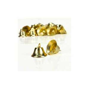 Karácsonyi dekor fém csengő arany, 1cm, 30db/csomag kép
