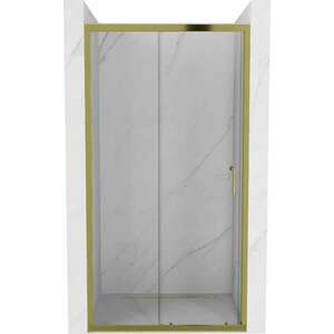 Mexen Apia Zuhany ajtó csúszó 100 cm, átlátszó , arany - 84... kép