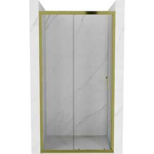 Mexen Apia Zuhany ajtó csúszó 105 cm, átlátszó , arany - 84... kép