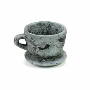 Kaspó kő csésze alátéttel mosott szürke kép