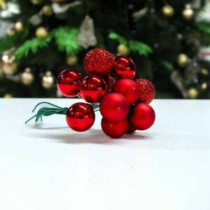 Mini karácsonyfadísz pick piros 1csokor kép