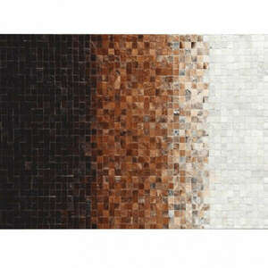 Luxus bőrszőnyeg, fehér/barna /fekete, patchwork, 170x240, bőr TIP 7 kép